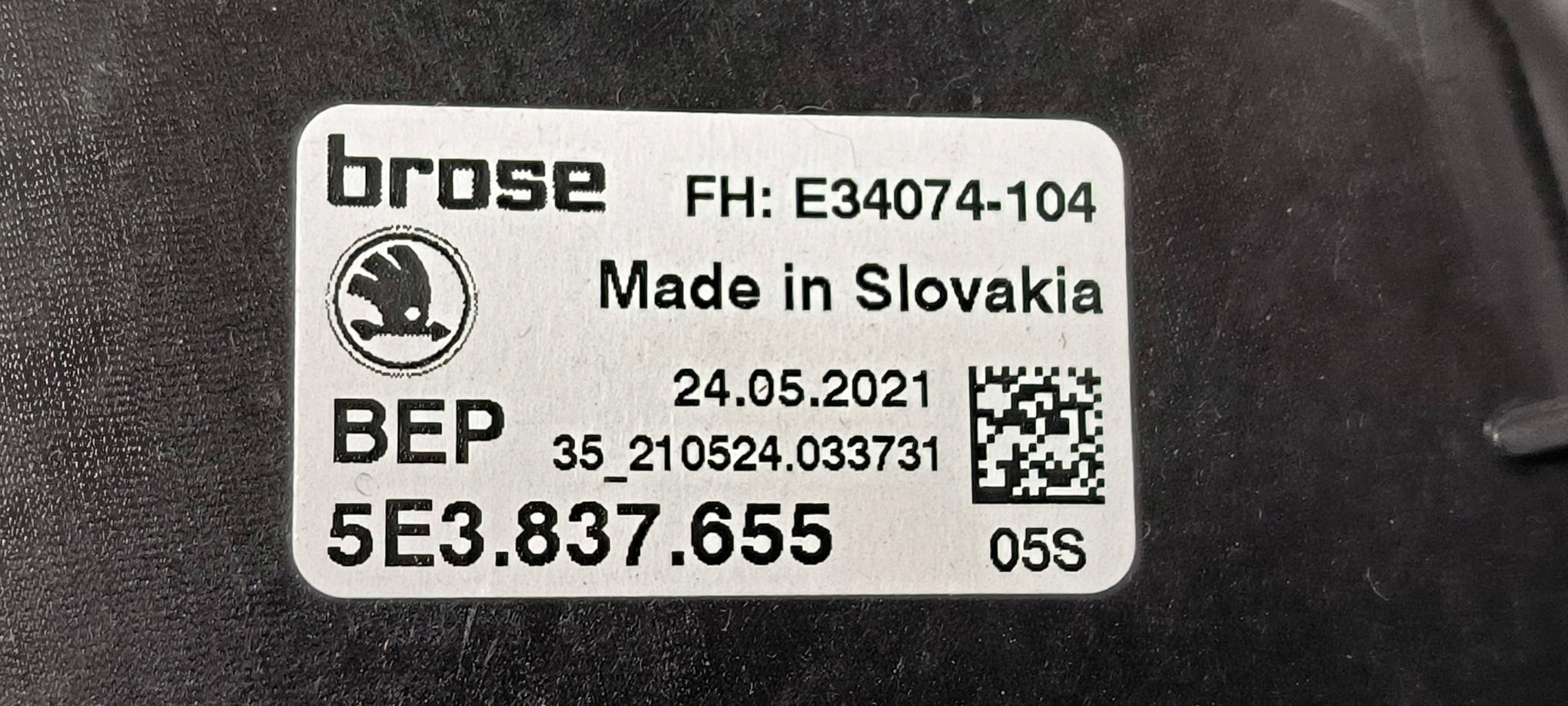 window regulator LP 5E3837655 SKODA OCTAVIA IV