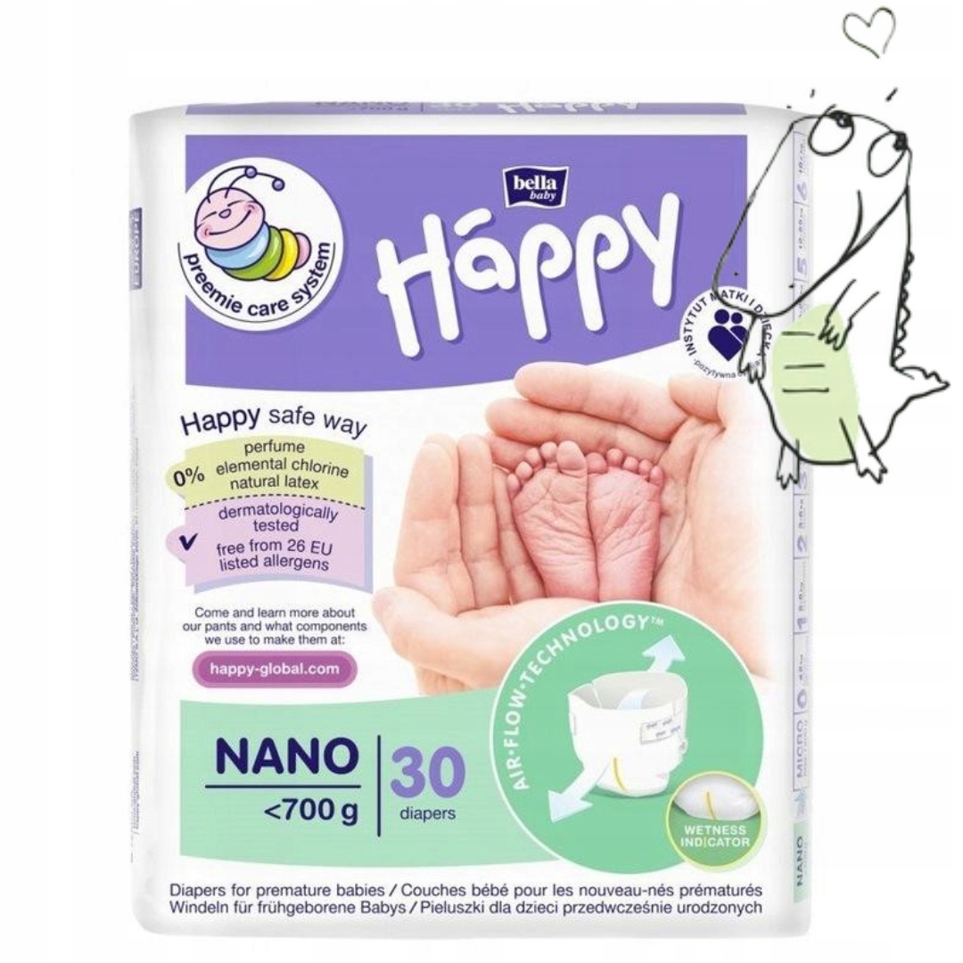 Pieluszki Bella Baby Happy Rozmiar 0 NANO (<700g) 30szt.