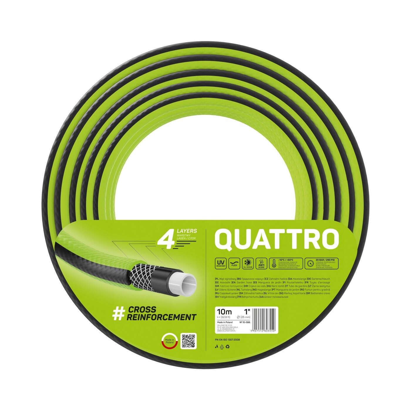 

Cellfast Wąż Ogrodowy Quattro 1" 10M 10-086