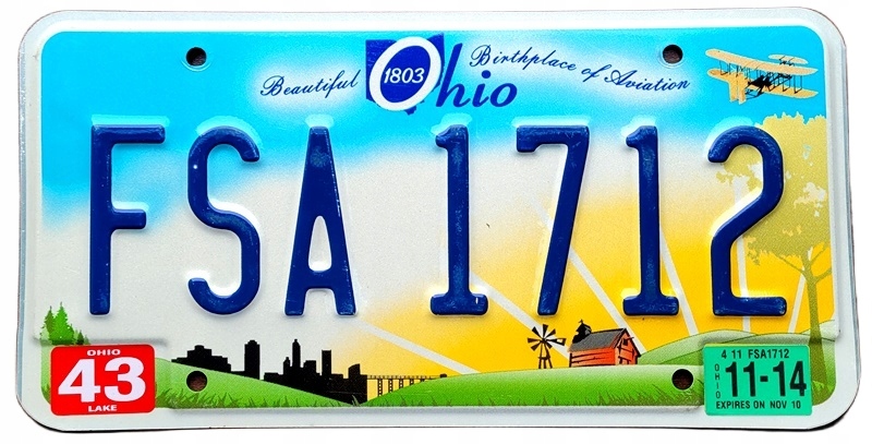 Ohio - tablica z USA dla kolekcjonera