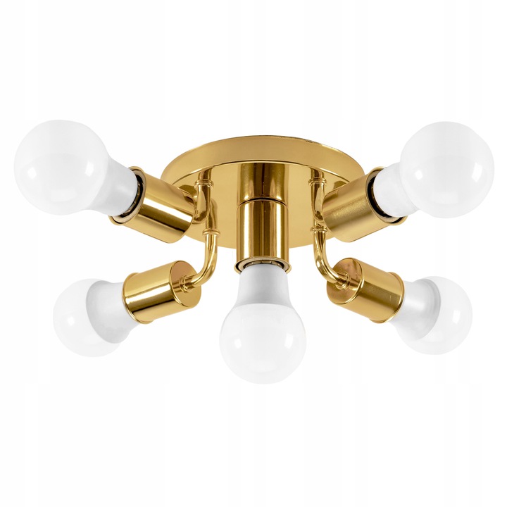 

Lampa Plafon Do Łazienki Okrągły Złoty Reflektor 5