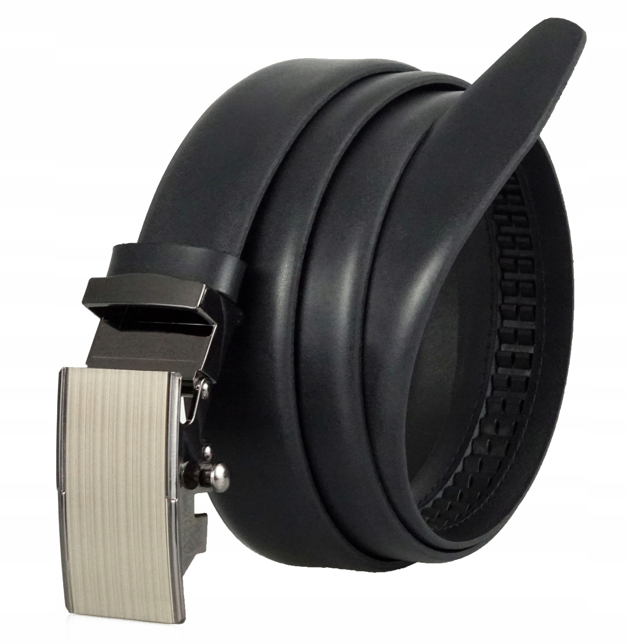 

Skórzany Męski Pasek Do Spodni 3 CM Grafitowy 85