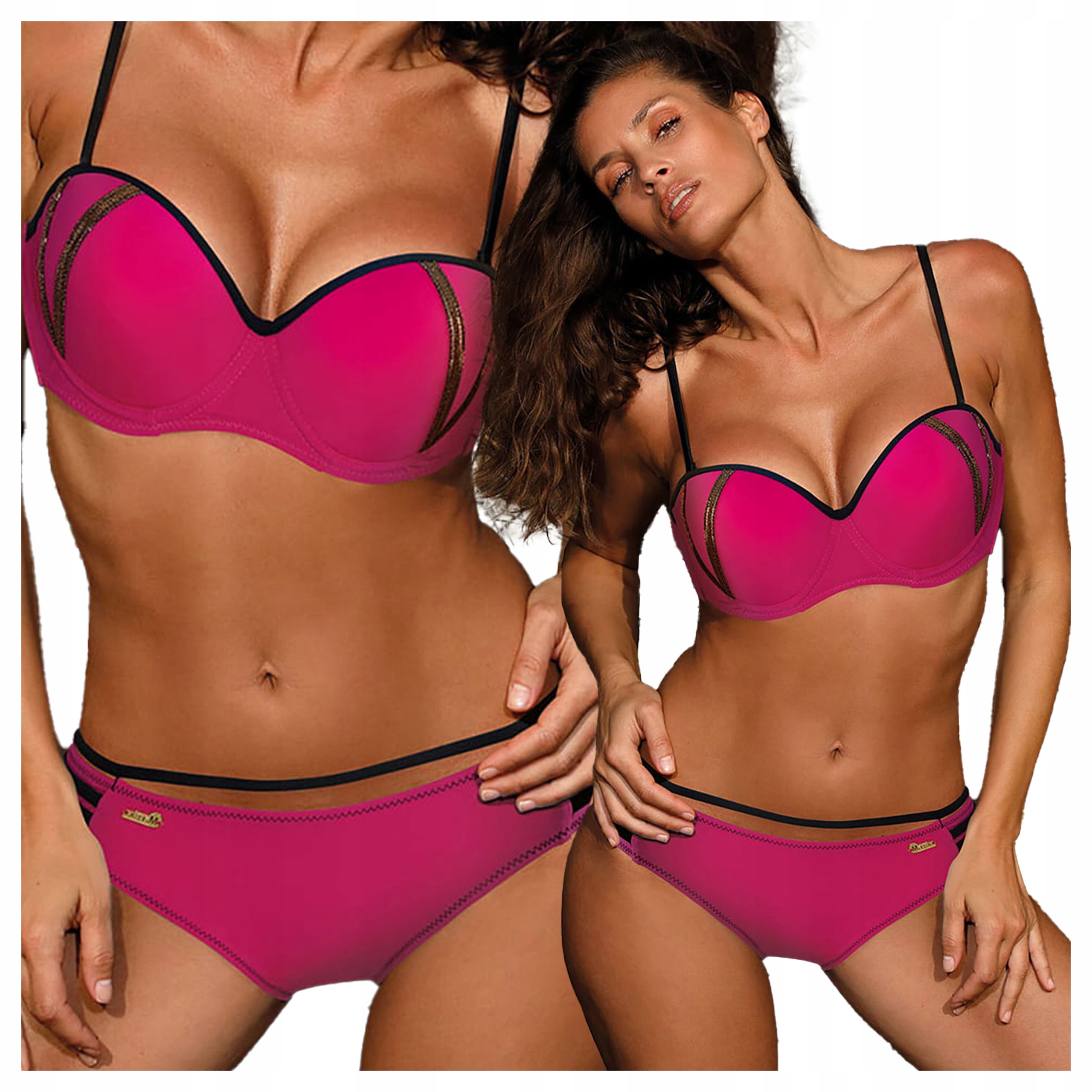 Šťavnatý dvoudílný plavkový kostým Push-Up Madlen M-591 S Fuchsiová barva