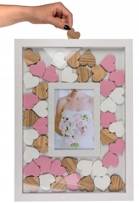 

Księga Gości drewniana 42 serduszka Ślub Impreza