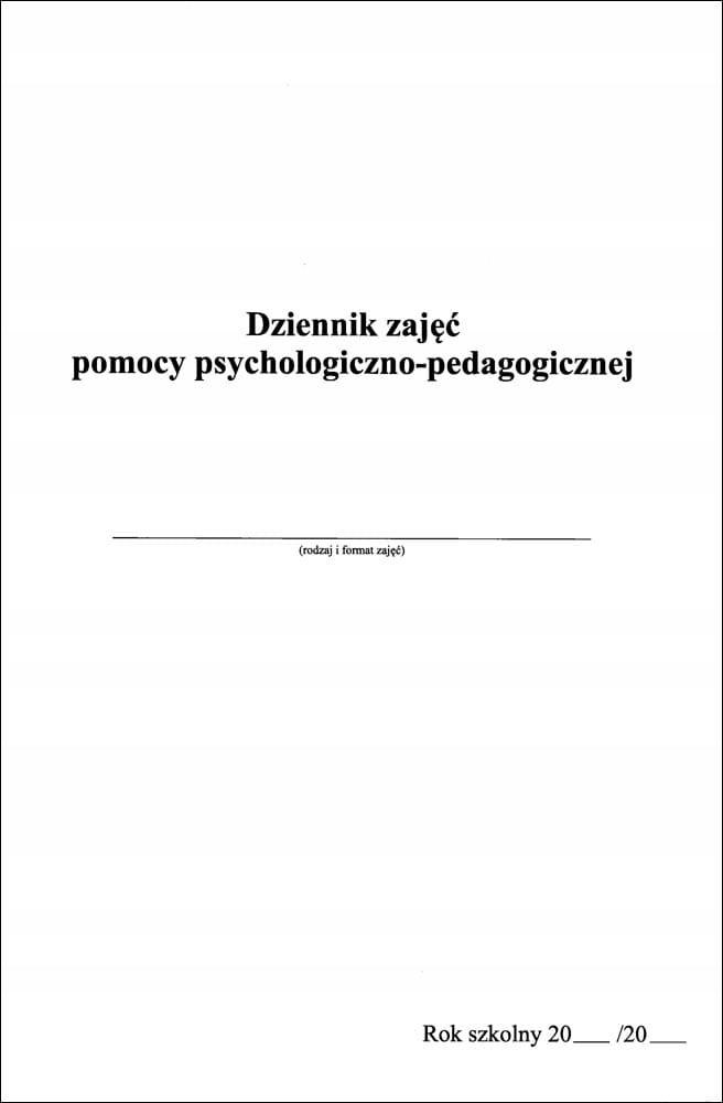 Dziennik zajęć pomocy psychologiczno-pedagogicznej
