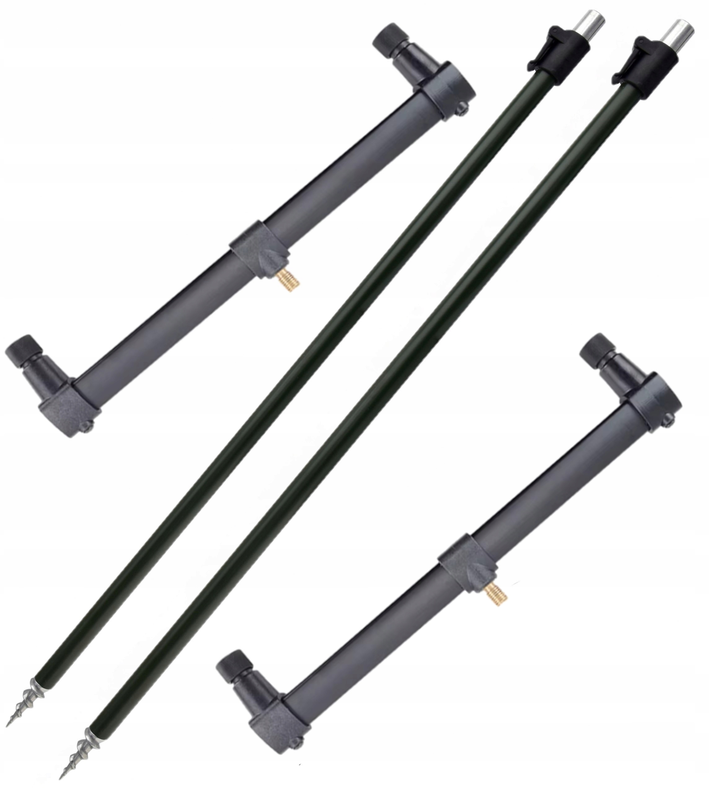 Zestaw Wędk podpórki Mf 2xPODPÓRKA Teleskopowa 60/115 CM+2X Buzzbar 27,5 CM