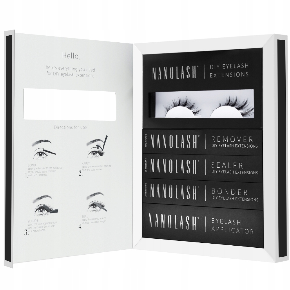 Umělé klastrove řasy pro aplikaci doma sada Flirty Nanolash