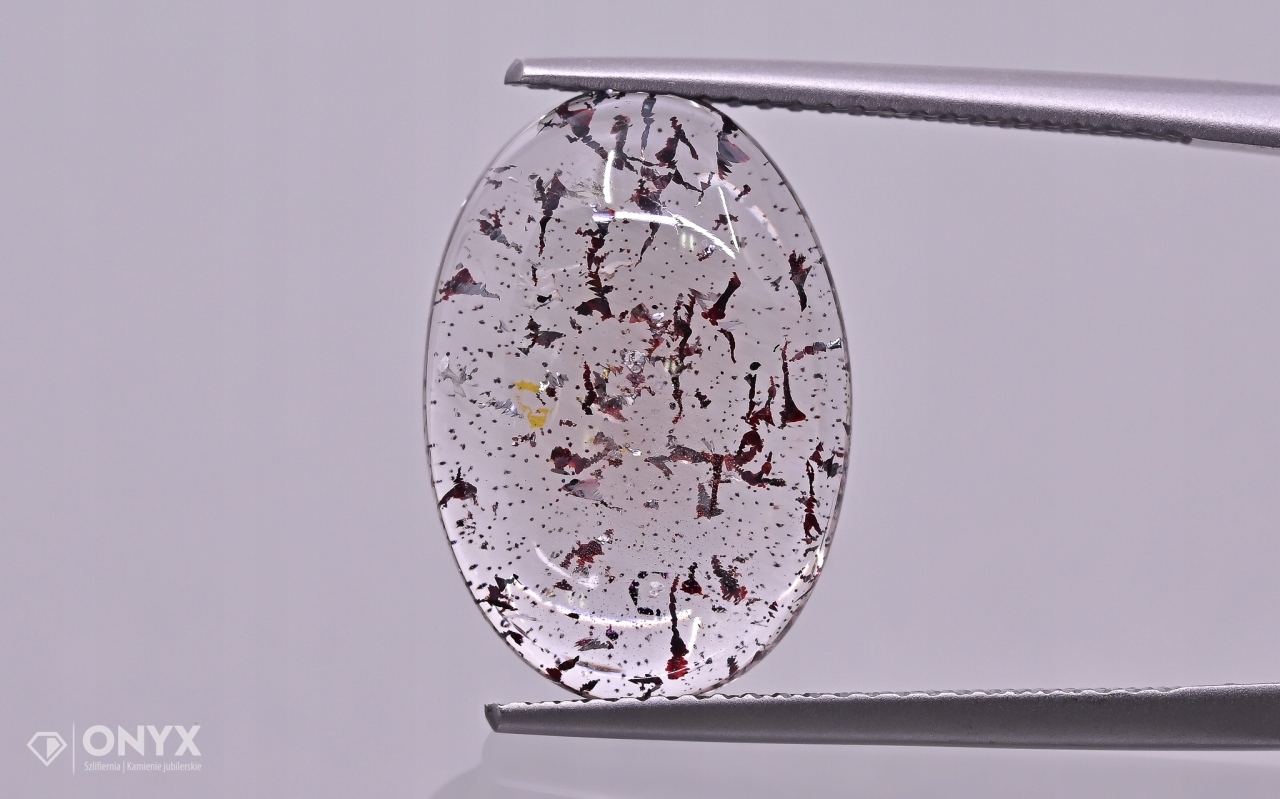 Jahodový křemen kabošon ovál 17,5x12 mm