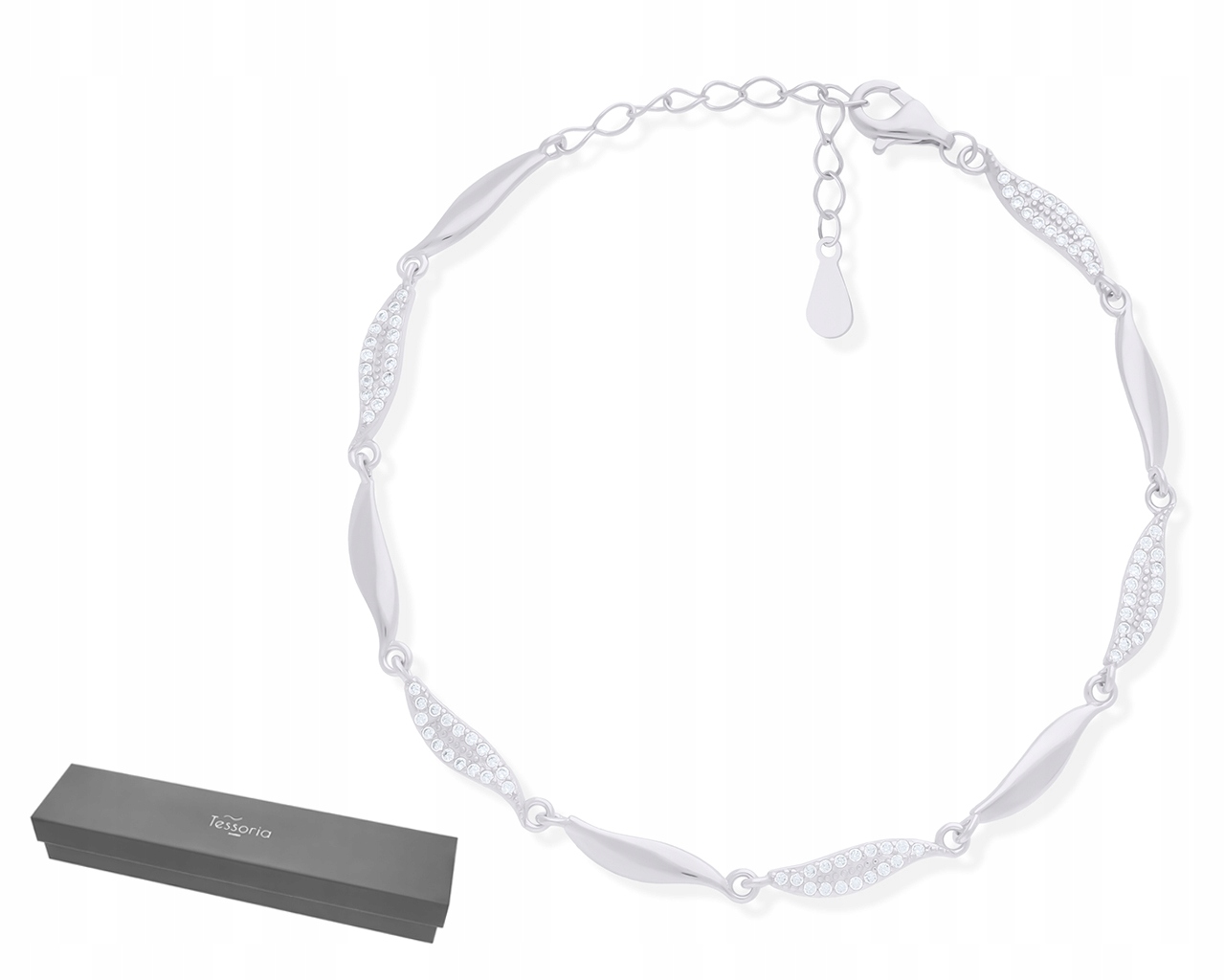 Stříbrný Náramek Zirkony Dámský Originální Vzor Jako Dárek Stříbro 925