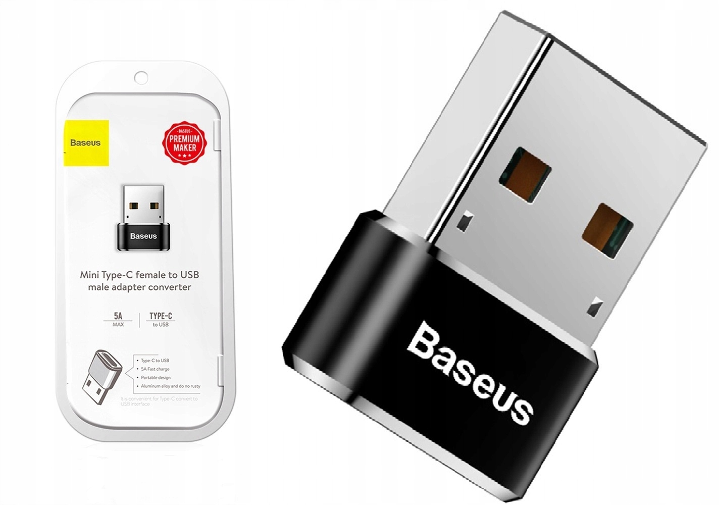 BASEUS Adapter Przejściówka USB-C na USB-A