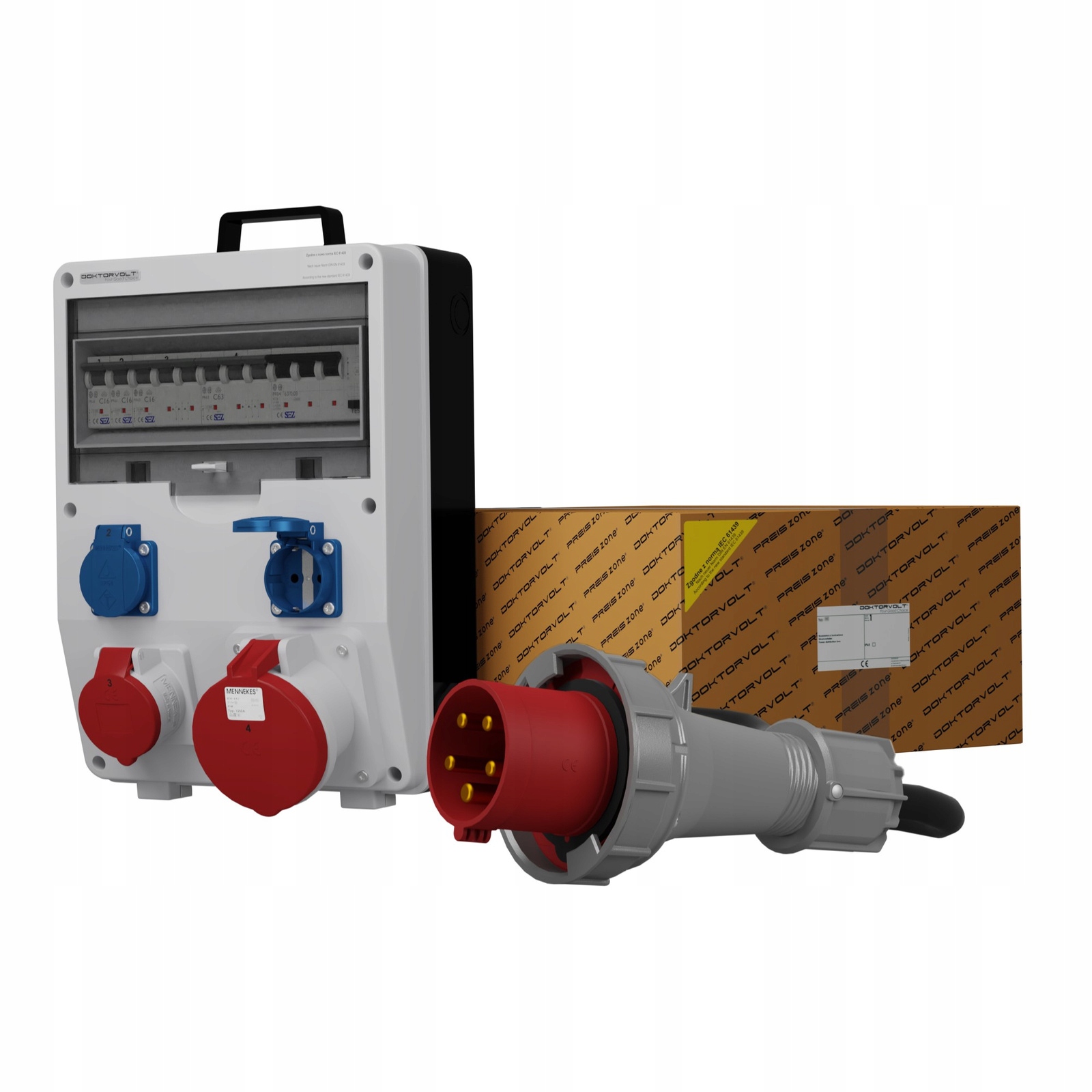 Stavební rozvaděč s kabelem Td-s/fi Skh 63A 16A 2x230V Doktorvolt