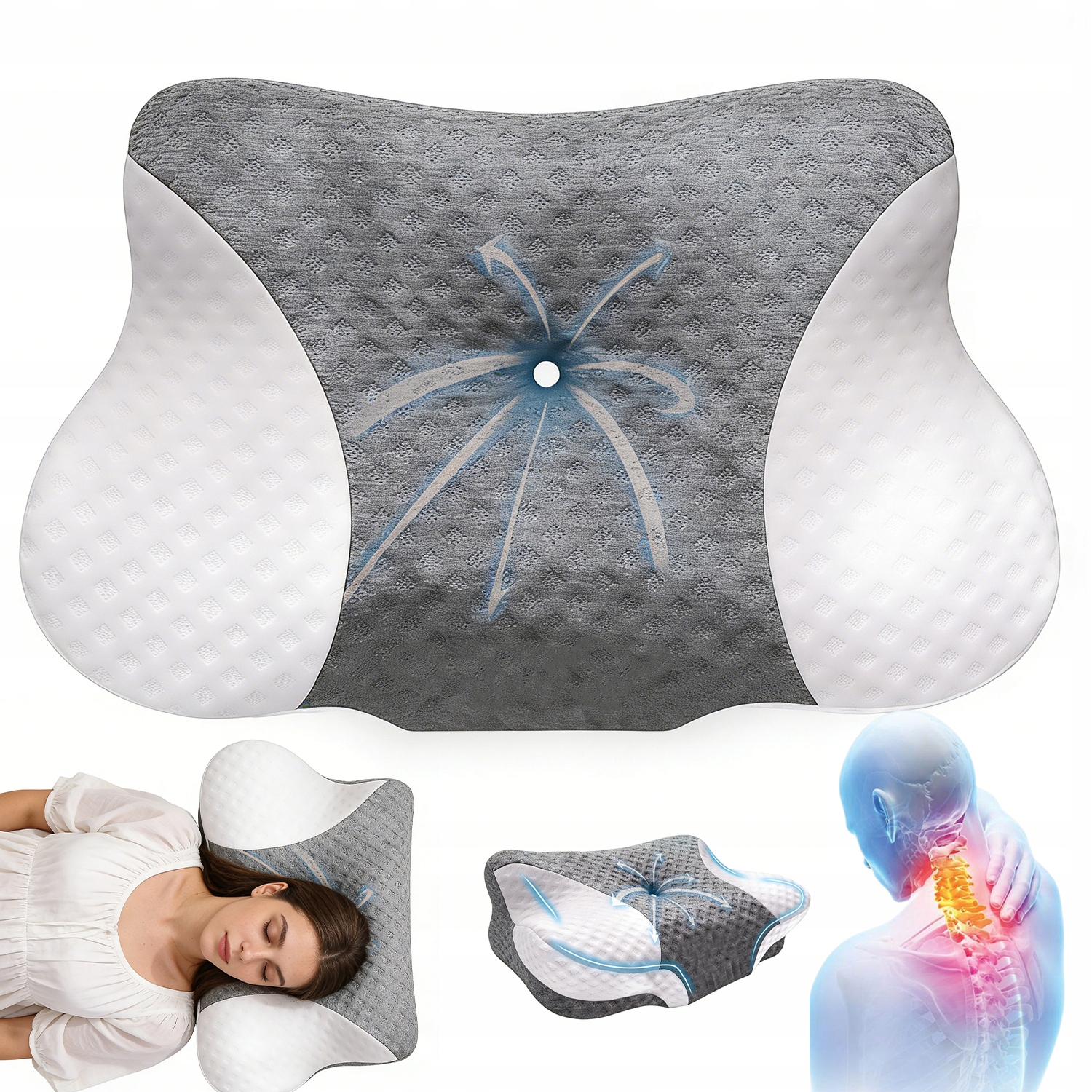 Poduszka Ortopedyczna Memory Foam 2 Wysokości Komfort Sen Komfort Nocny