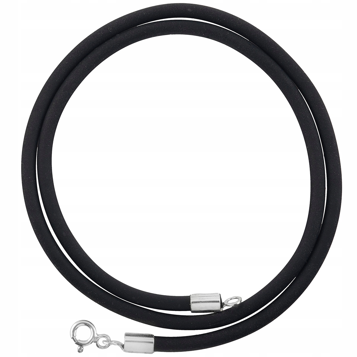 

Naszyjnik rzemyk 60 cm kauczuk 3 mm srebro 0,925