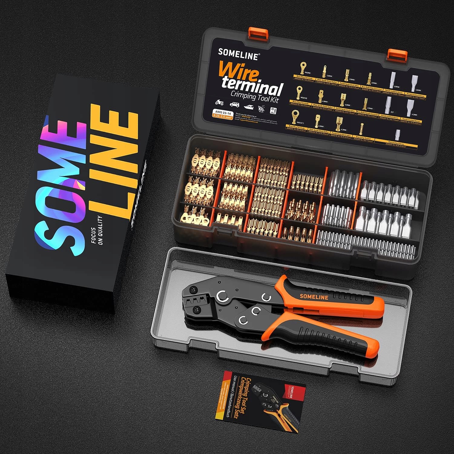 ZACISKARKA + ZESTAW GNIAZD PŁASKICH 12 RODZAJÓW 0,25 mm² - 2,5 mm² Stan opakowania oryginalne