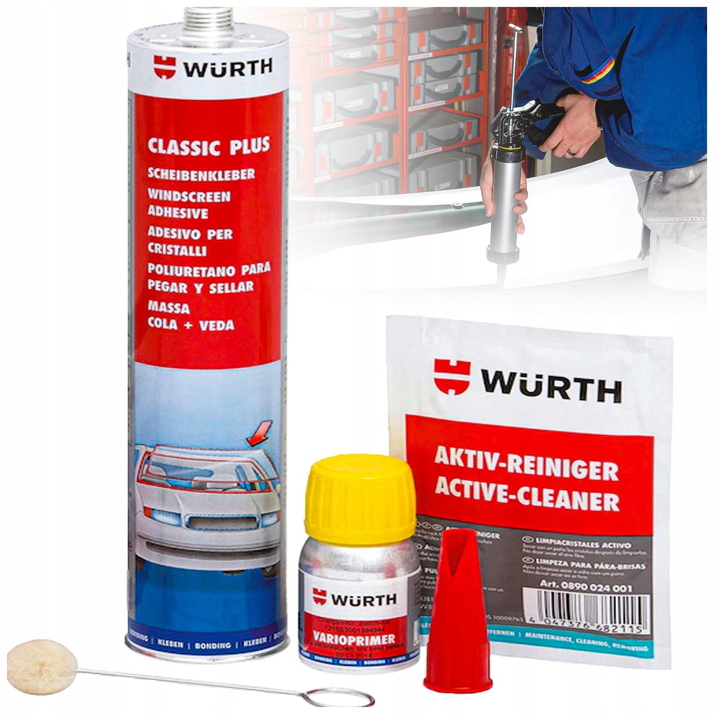 Kompletny Zestaw Wkładów Do Wklejania Szyb Czarny Wurth