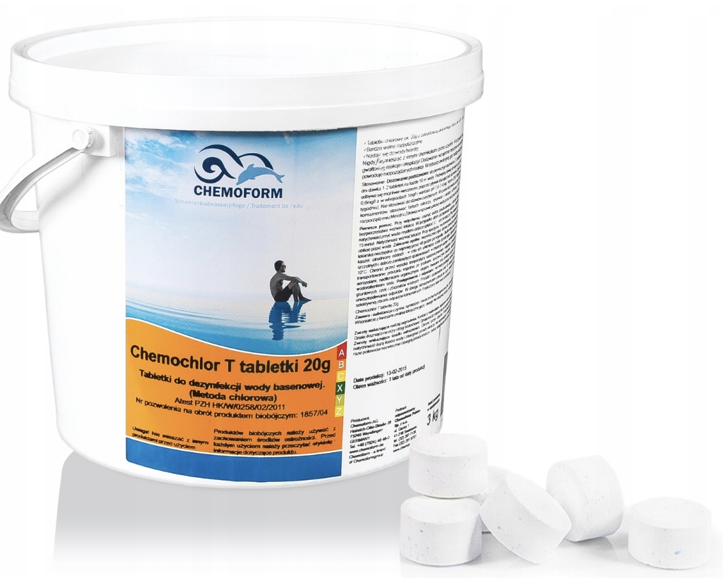 Chemo Chlor T Tabletki Chlorowe Stabilizowane Basen Małe 20g Chemoform 5kg