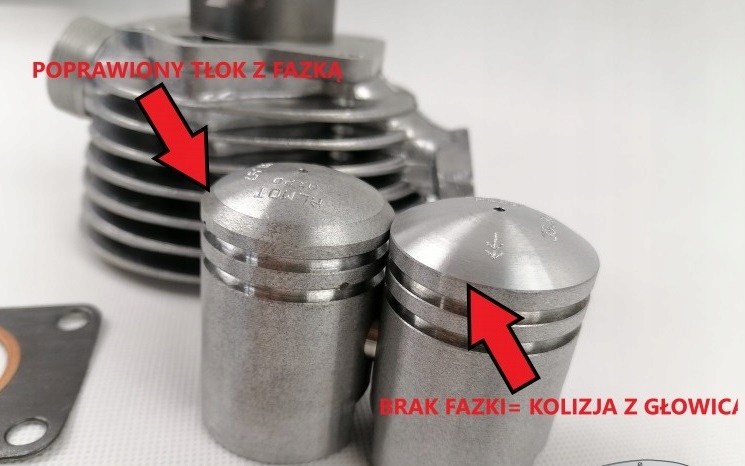 CYLINDER KOMAR ROMET MOTORYNKA JAJKO 38 mm ALMOT AK 20 ZESTAW POPRAWIONY Numer katalogowy części 83792
