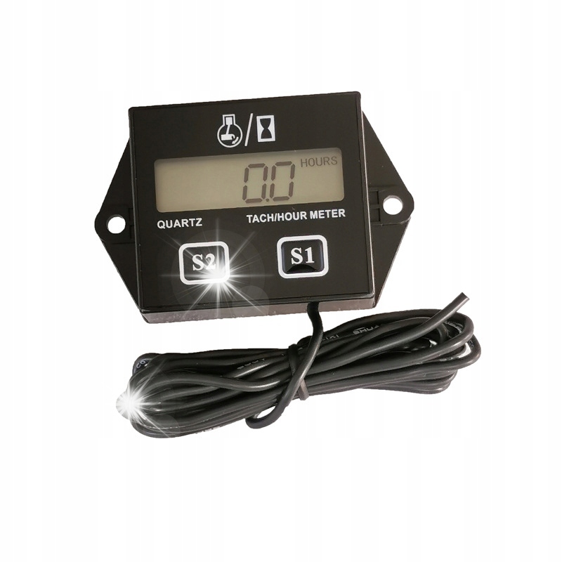 LICZNIK MOTOGODZIN CZASU PRACY SILNIKA MOTOCYKL QUAD OBROTOMIERZ + RESET