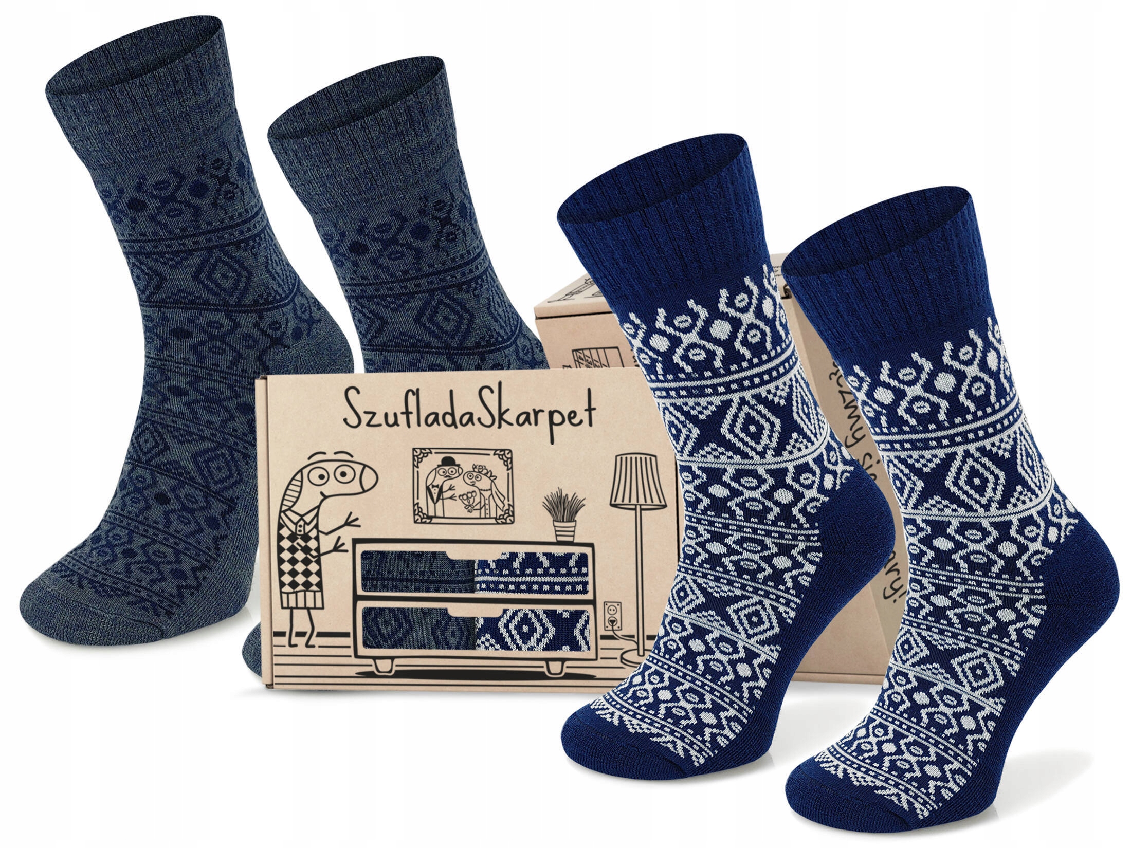 Pudełko górskich skarpet trekkingowych jesień-zima Comodo 40% wełny merino