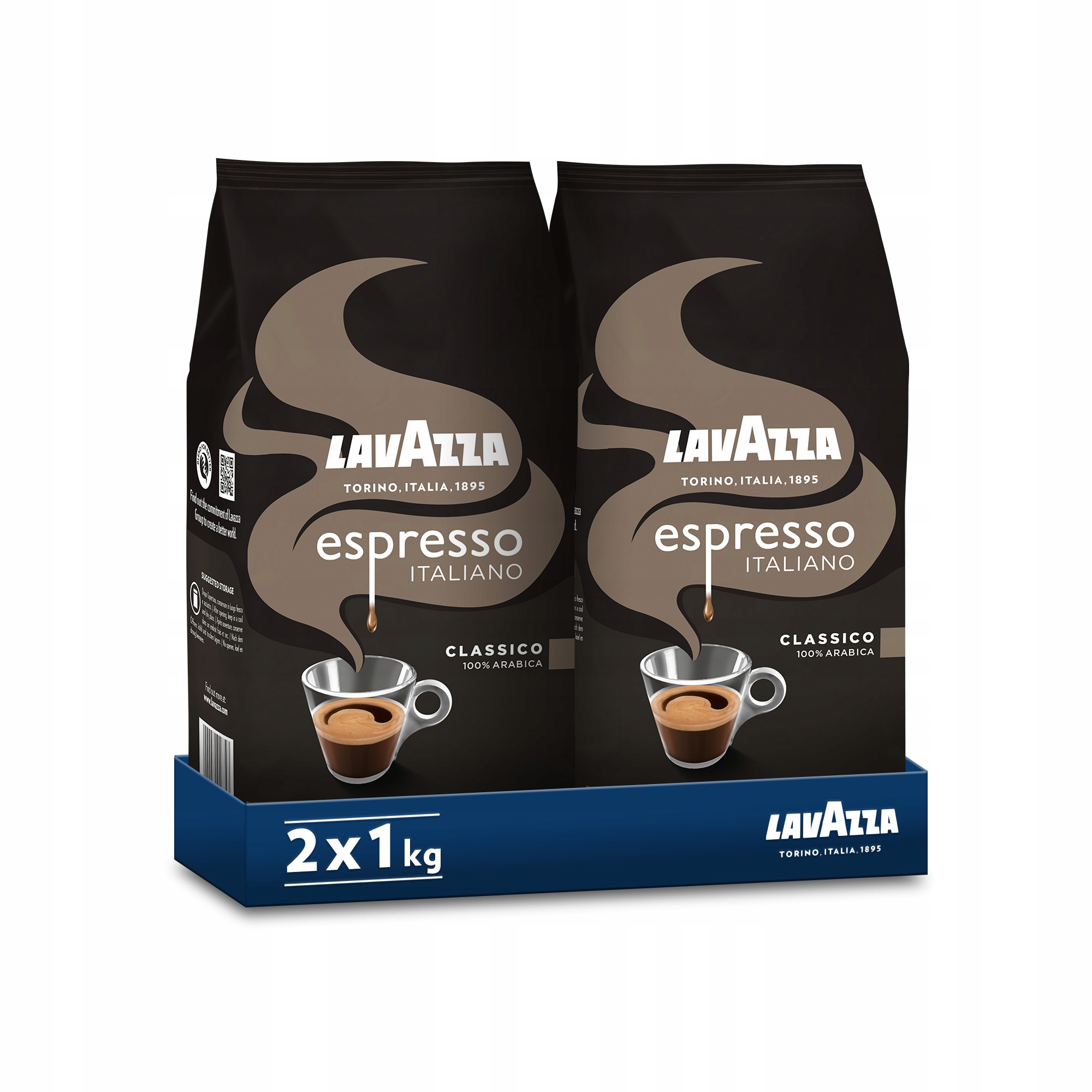 Levně Káva zrnková Lavazza Espresso 2x1 kg Italiano Classico Arabica
