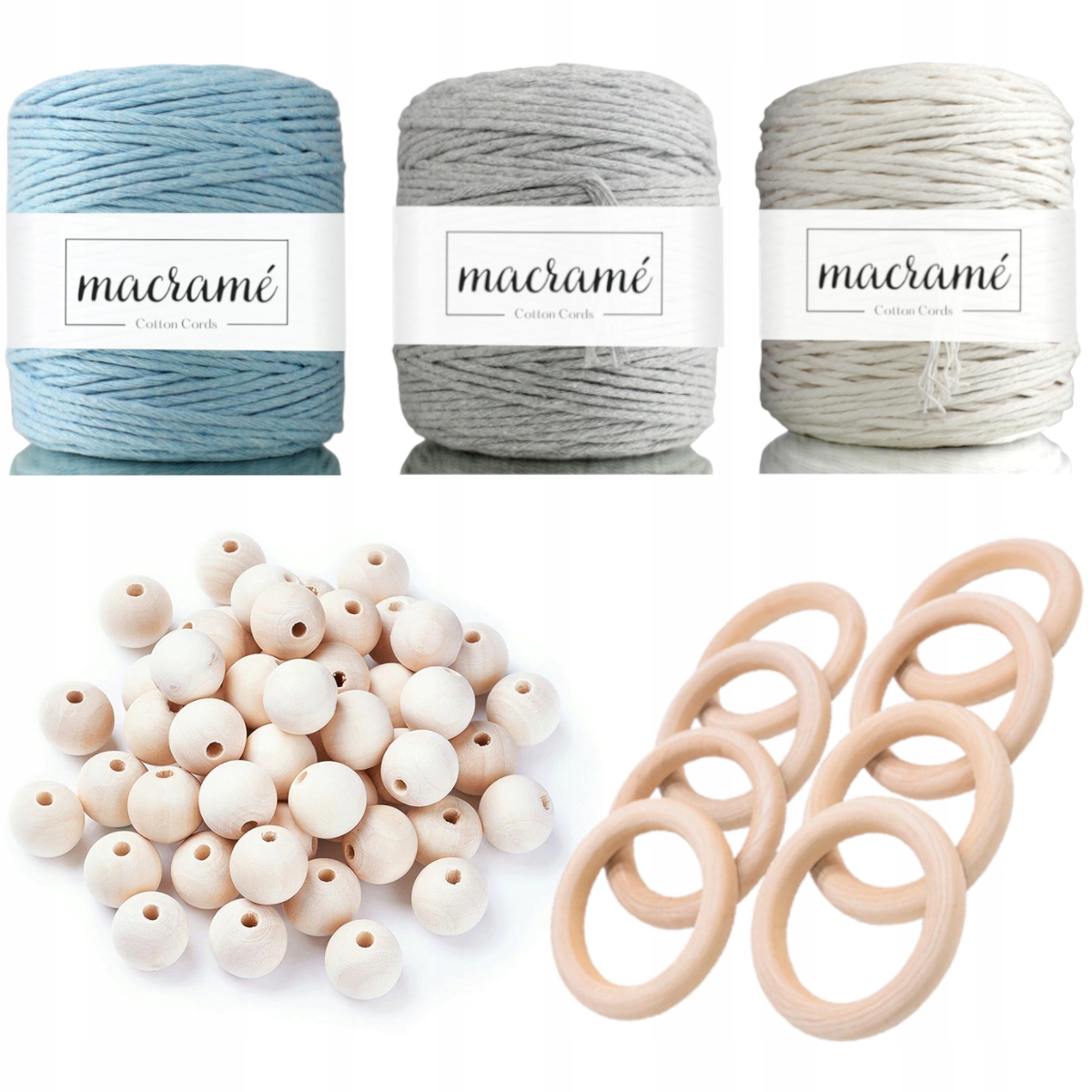 Sada Pro Makramy bavlněná šňůrka 31 Prvků