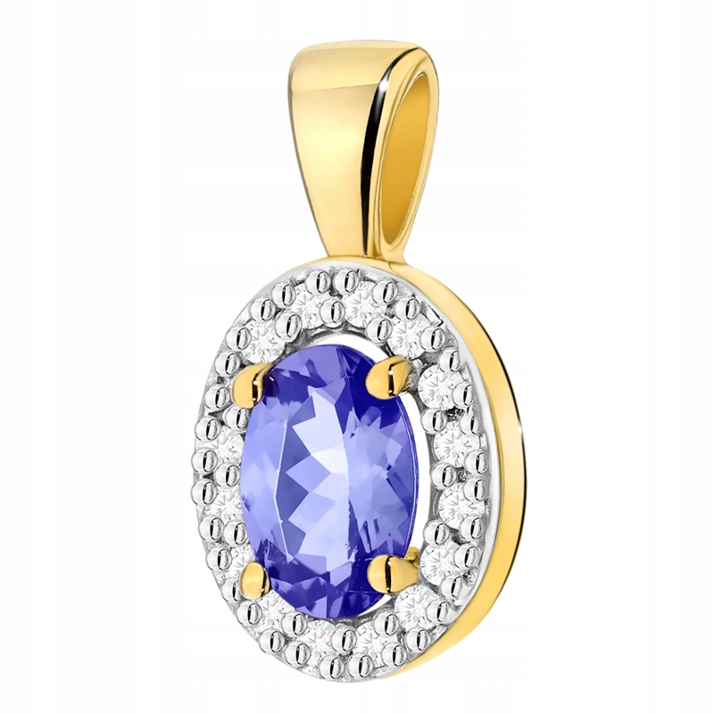 Krásný Zlatý Přívěsek pr. 585 Květ markýzy s Tanzanitem 0,40 ct 14k