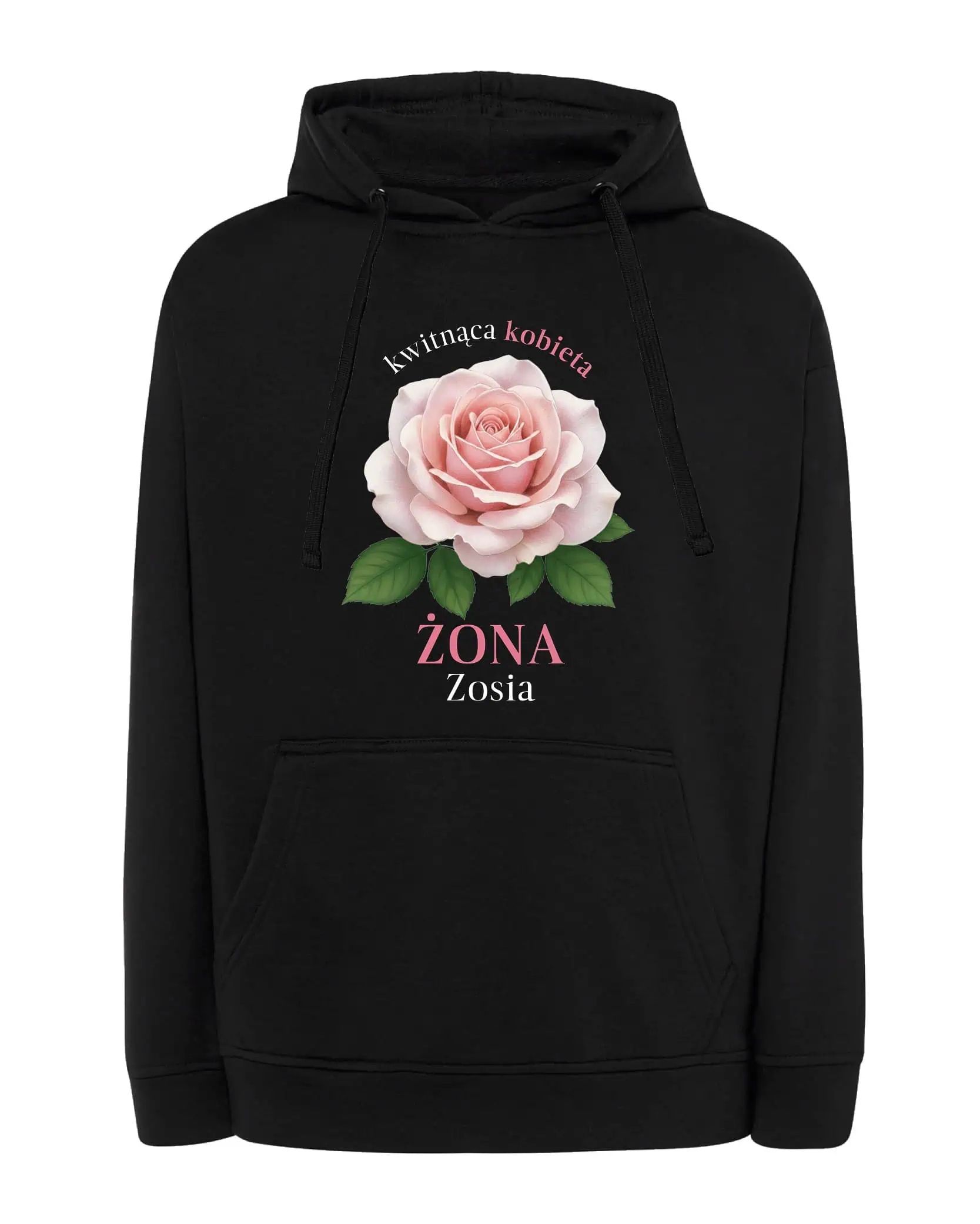 Mikina s kapucí Personalizovaný Den žen Dárek Černá M