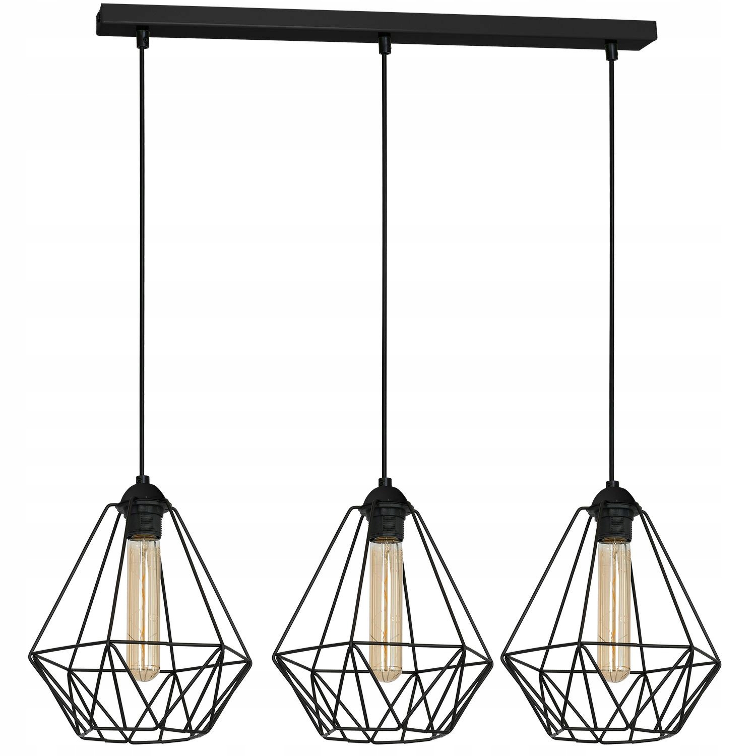 Stropní lustr, závěsná loftová lampa, černý obývací pokoj