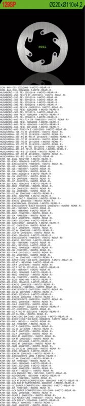 Zadný Brzdový Kotúč Ktm SX/EXC/LC4, Husaberg (plný)