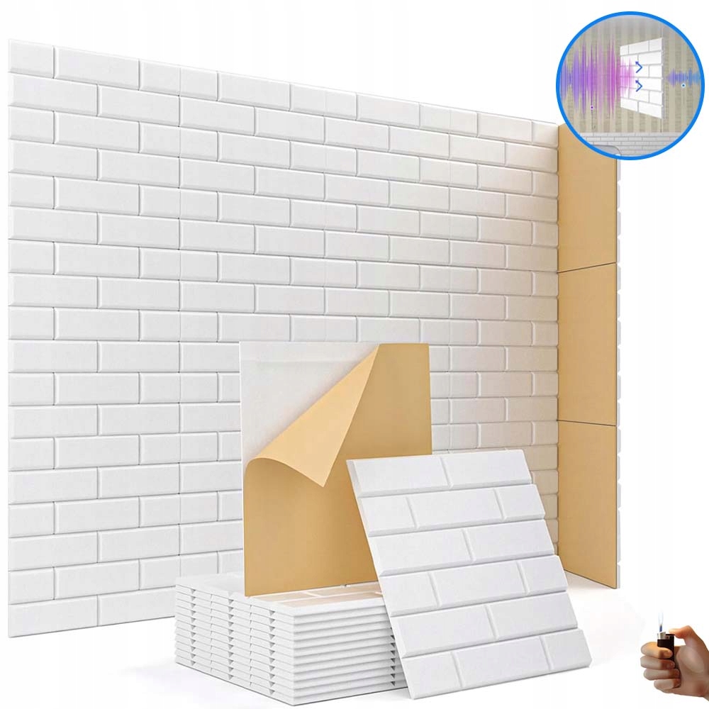 Panele Akustyczne Samoprzylepne Wygłuszające 30 X 30 X 0,9 CM Zestaw 12SZT