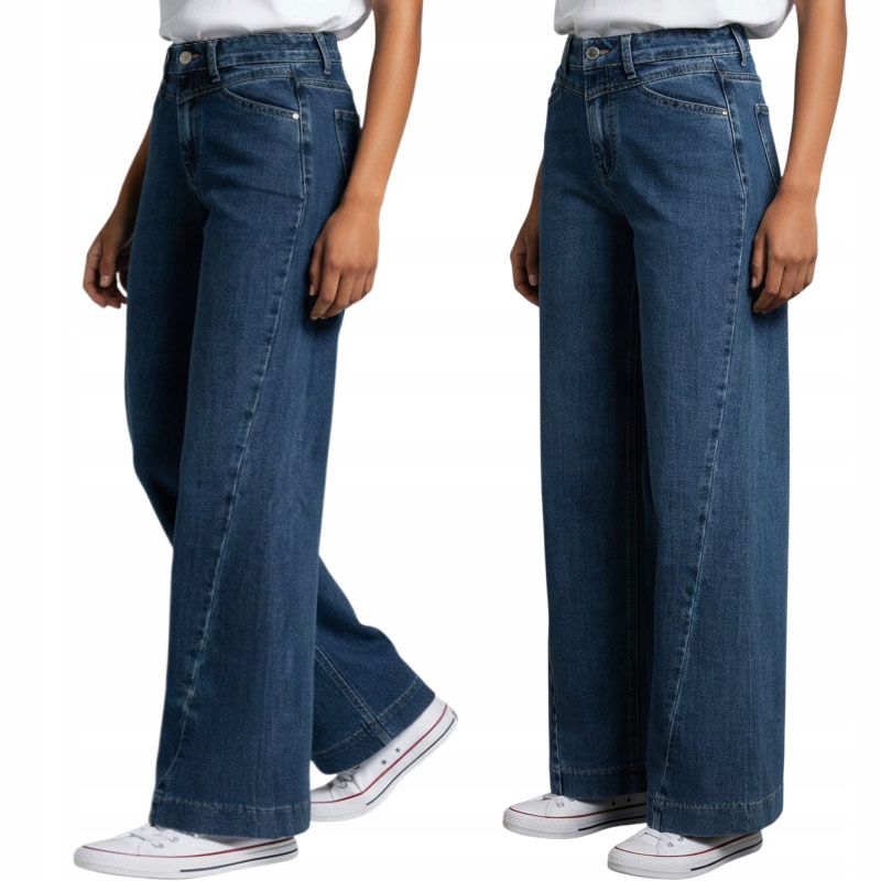 M.Sara Spodnie Damskie Jeansy Szerokie Nogawki Wysoki Stan L 40