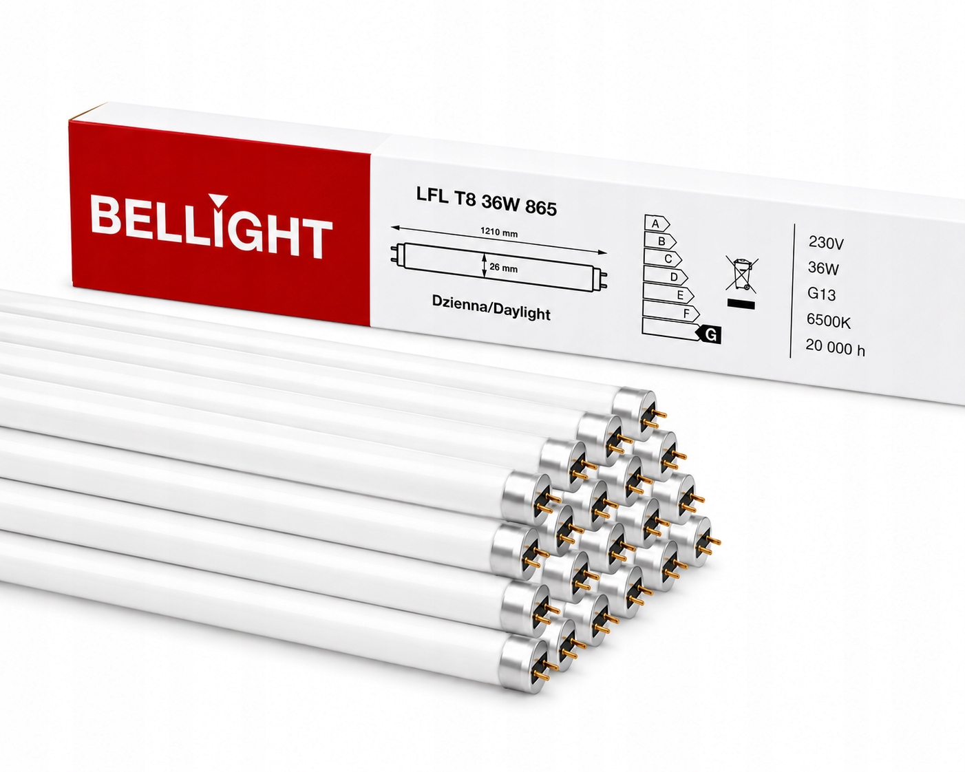 Tradiční zářivková lineární zářivka T8 G13 230V 36W 6500K Bellight