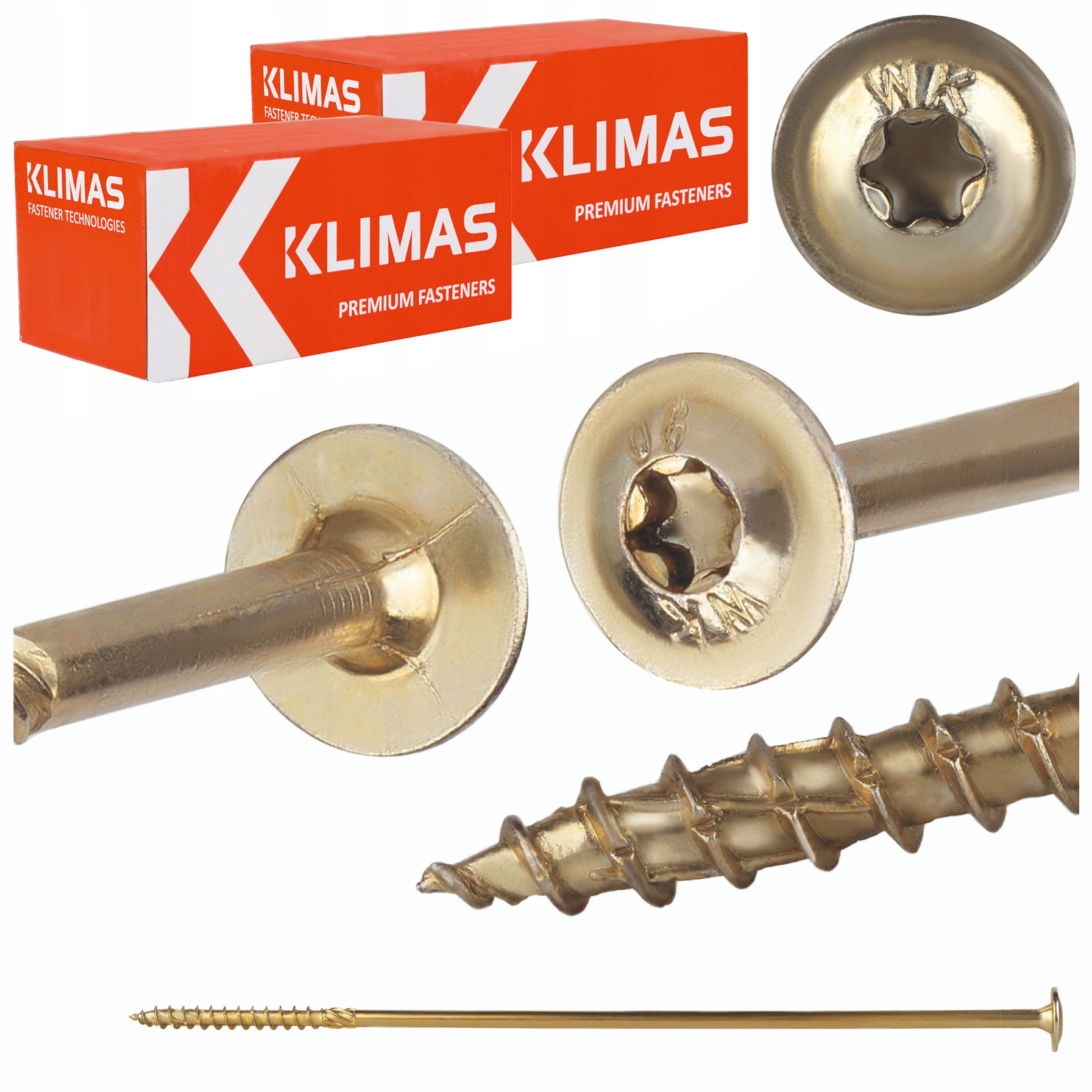 Tesárske skrutky Torx 10x360 mm 50 ks tanierové na drevo Klimas Wkcp