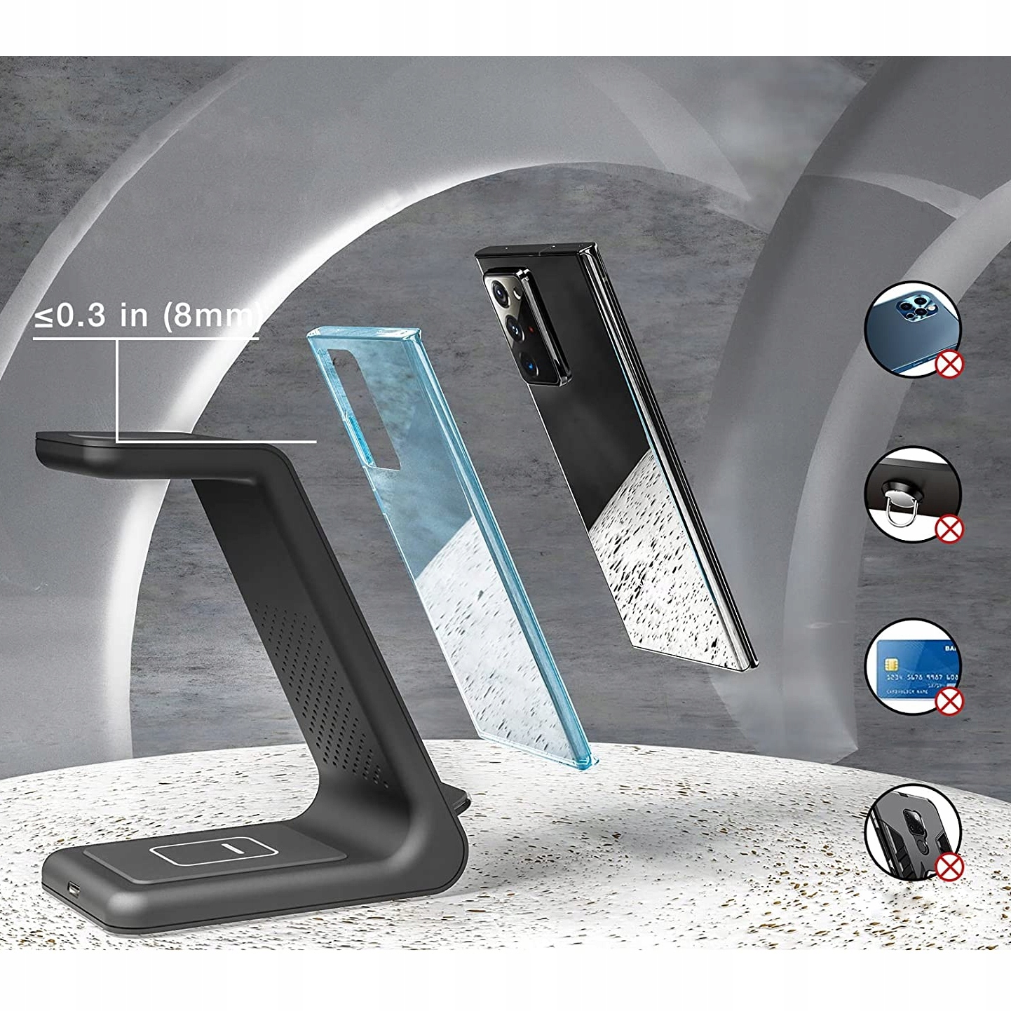 Stacja Ładowarka Indukcyjna 3w1 do Samsung Galaxy S24 S23 Watch 6 /Classic Złącza USB typ C