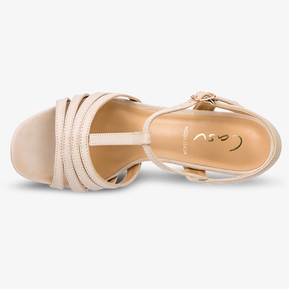 SANDAŁY DAMSKIE T-BAR NA OBCASIE SŁUPKU MODNE 39 Rozmiar 39