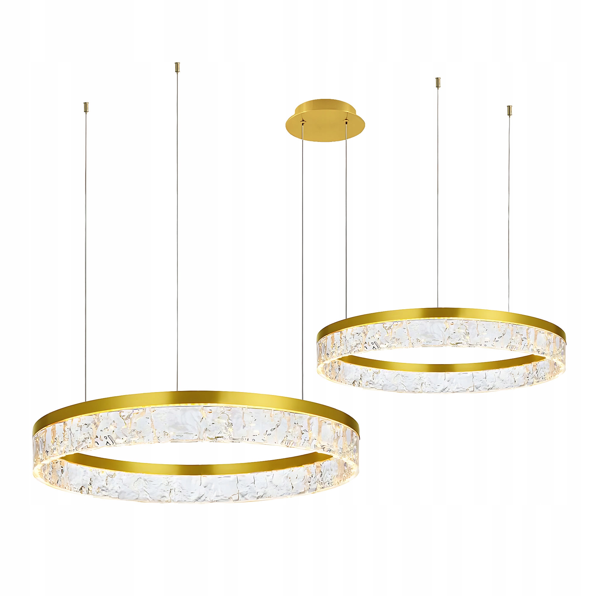 Led závesná lampa LHJ048-CP2 Zlatá toolight Luster 2 Kruhy Glamour