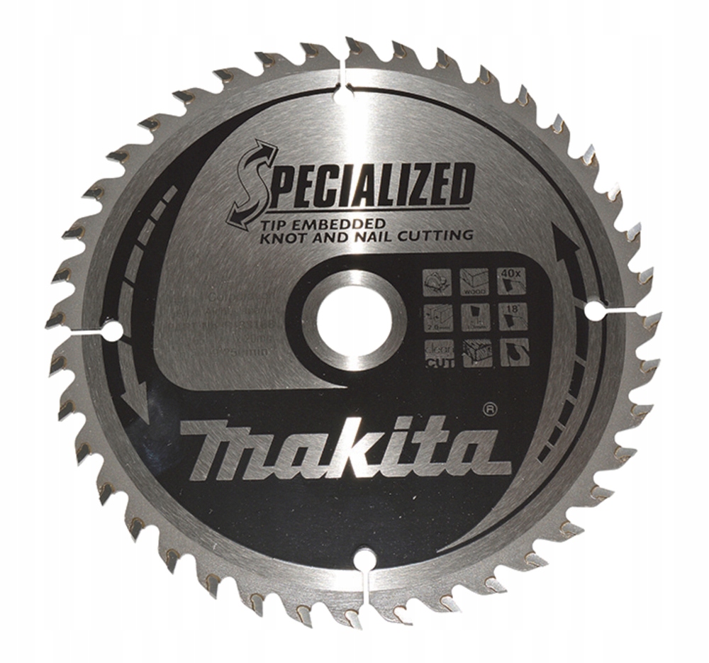 Makita Kotoučová Pila 165x20x40z Specializované Dřevo (s Hřebíky A Sukami)