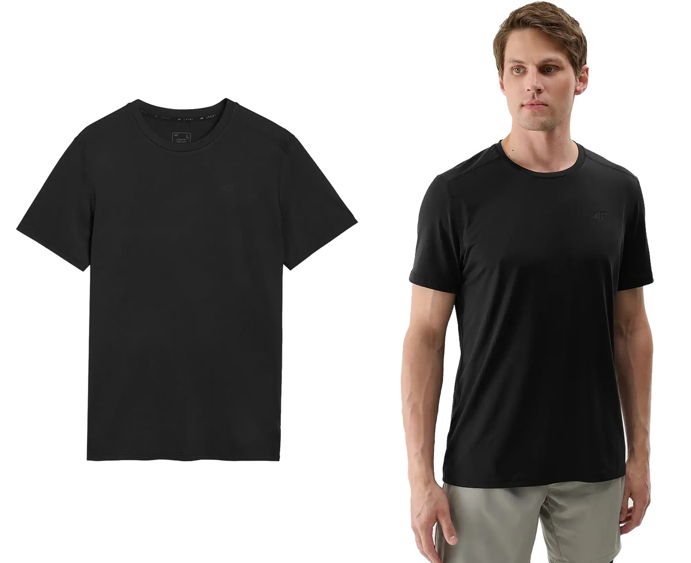 Koszulka sportowa do biegania 4F M1830 T-shirt na siłownie czarny S