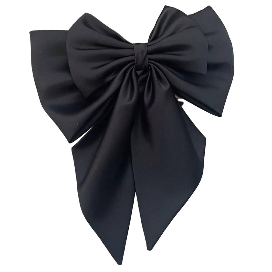 SHEIN CZARNA SATYNOWA KOKARDA AHA S07__