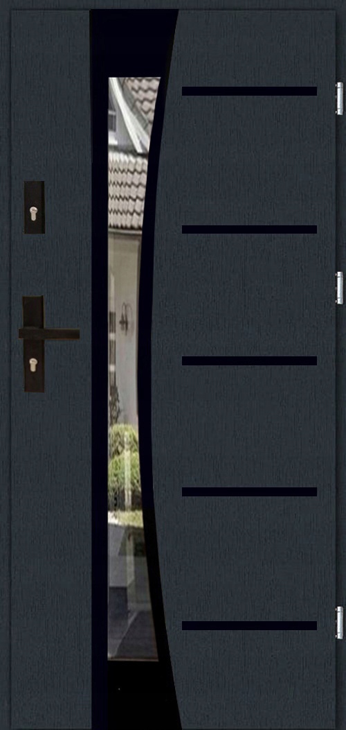 POLSKIE DRZWI ZEWNETRZNE INOX14ZD BLACK 72MM 90CM UD 1,3 CZYSTE POWIETRZE