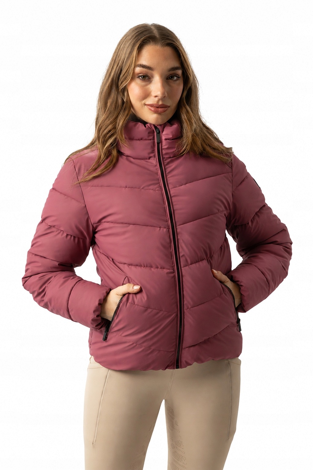 Kurtka jeździecka zimowa damska Br Larissa 26AW ciepła pikowana maroon S