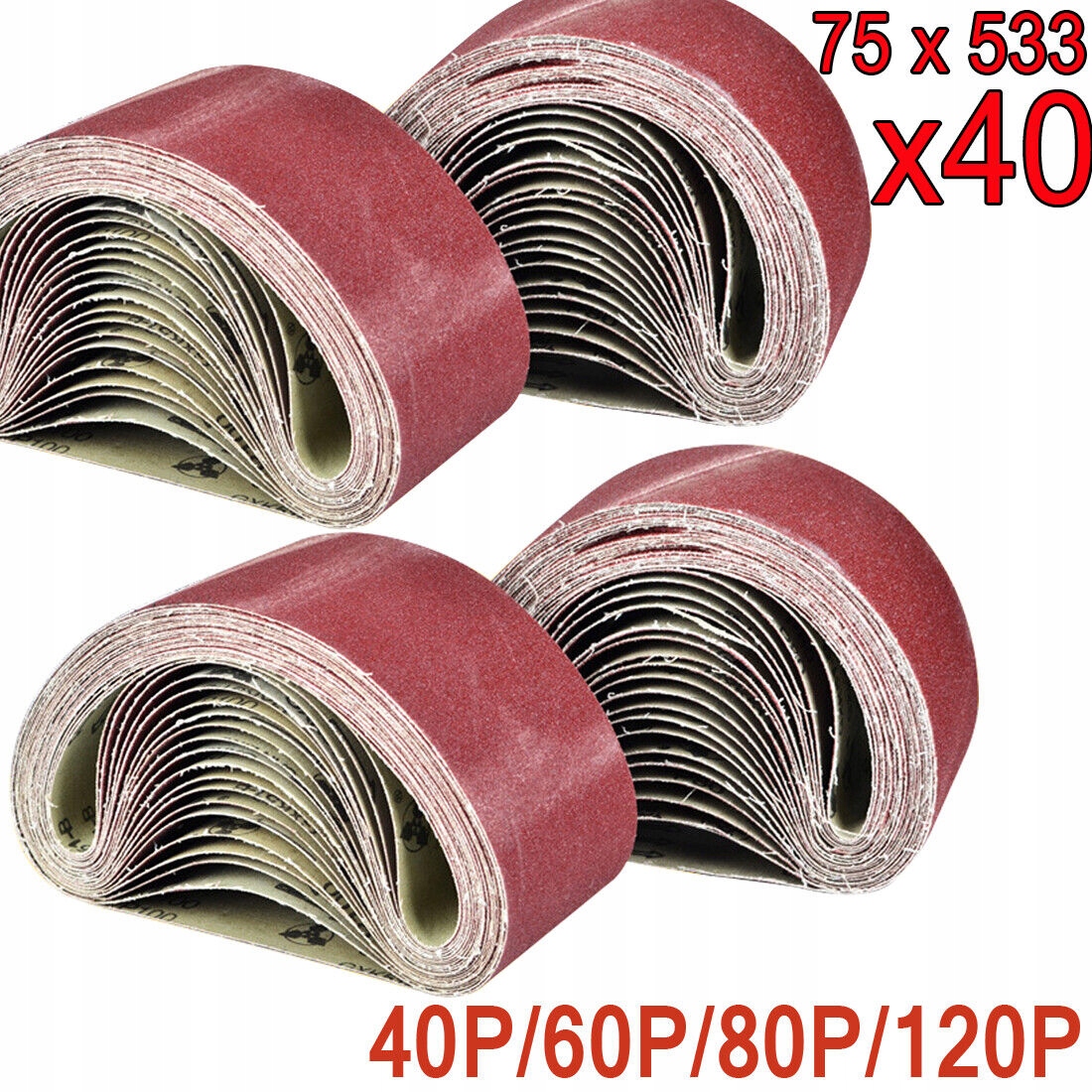 30 Kusů brusných pásek 100 x 560 mm brusného papíru