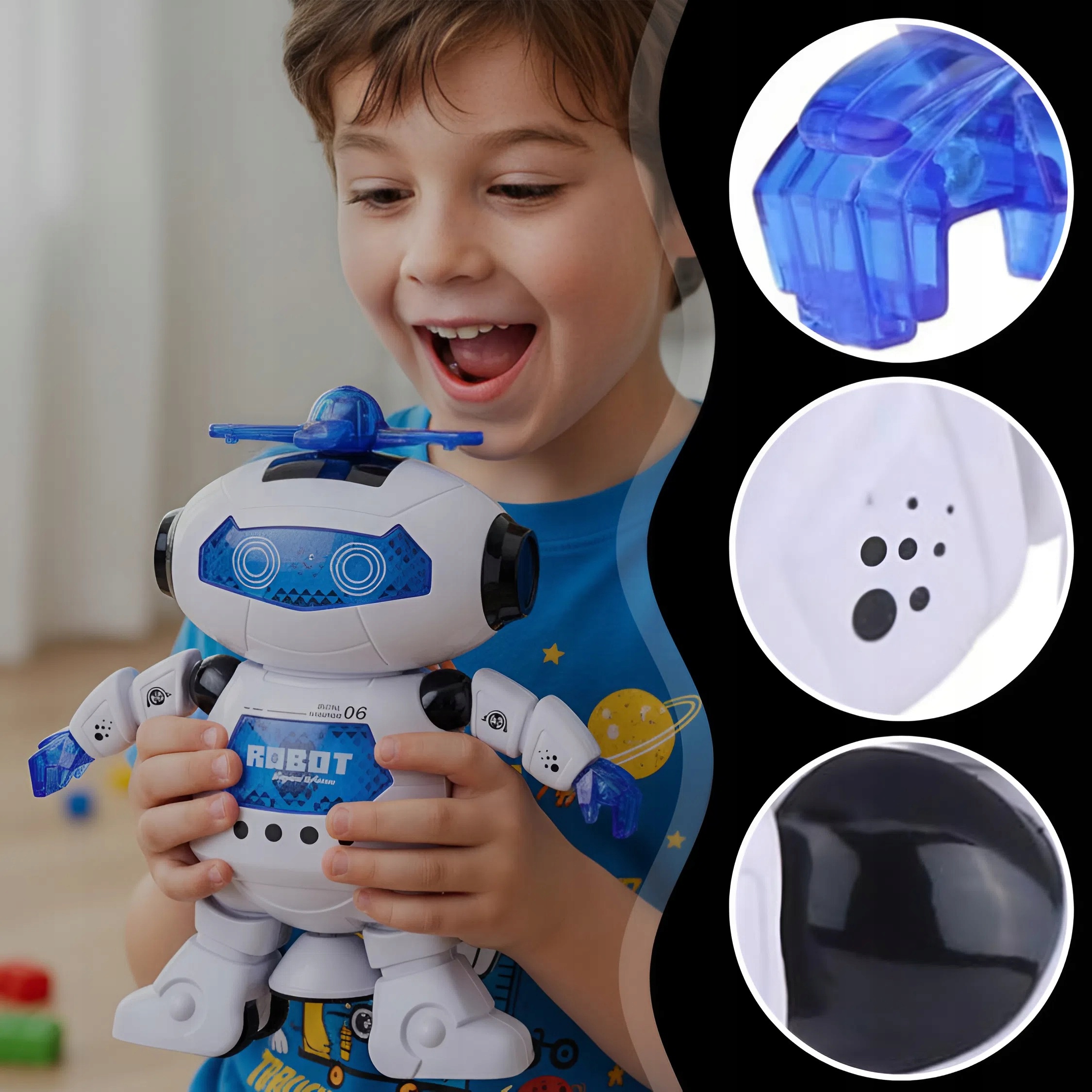 INTERAKTÍVNY ROBOT SO SVETLOM A ZVUKOM, TANCUJÚCI ANDROID NA BATÉRIE Postava/Rozprávka žiadny