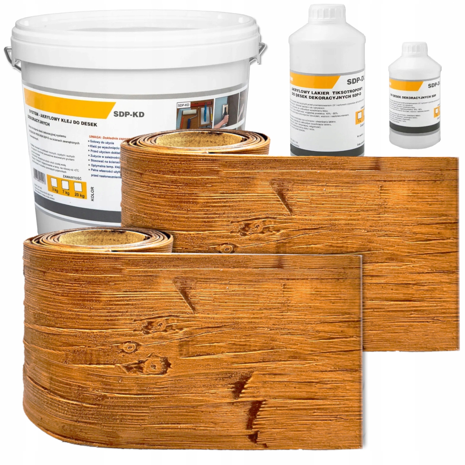 Fasádní deska Elastická imitace dřeva Zlatý Dub Tesaná Sada 1,04 m²