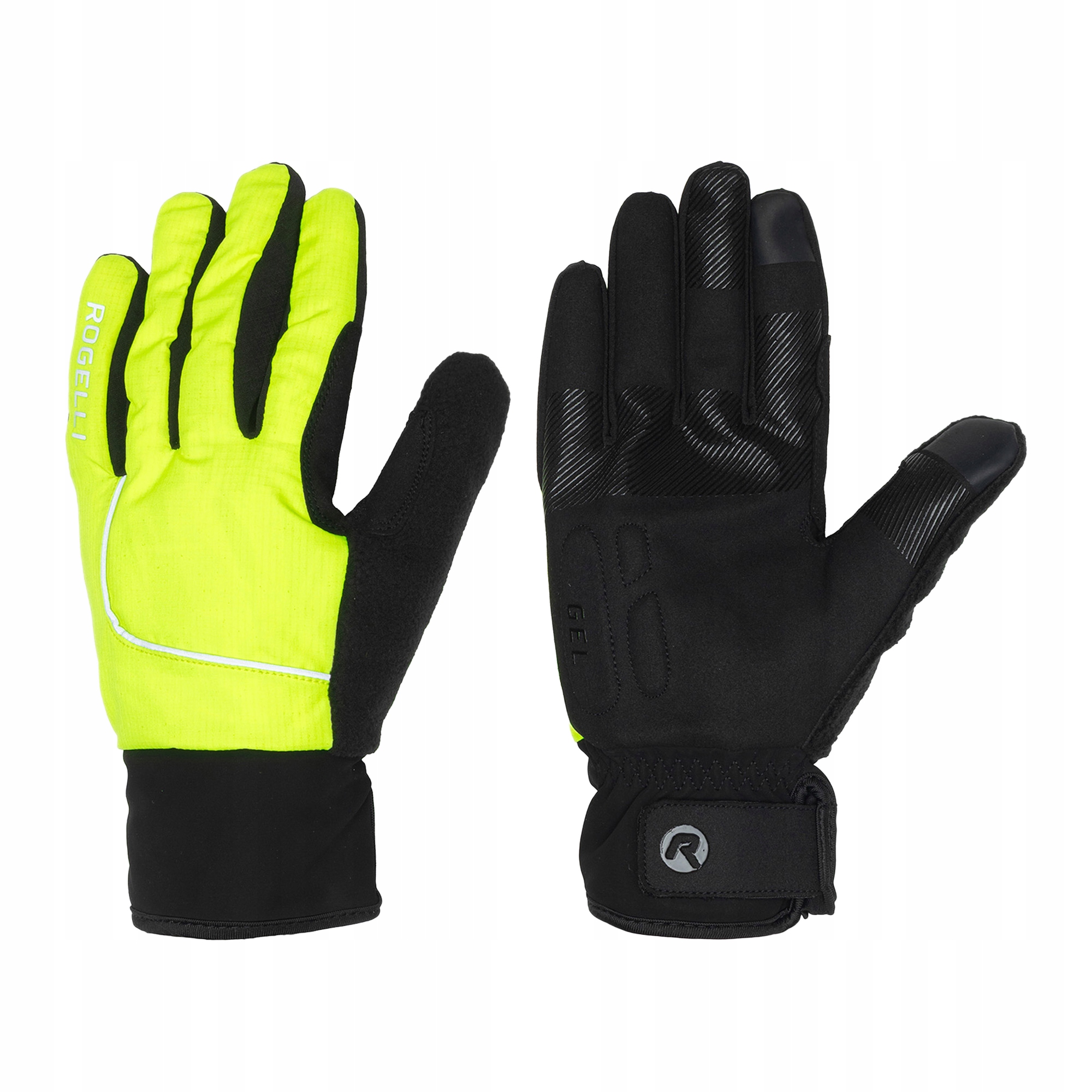 Pánské cyklistické rukavice Rogelli Essential Winter Waterproop fluor žlutá