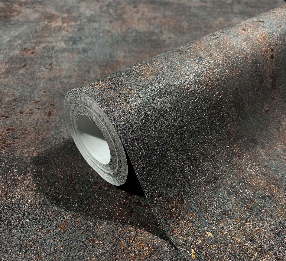 Ciemny Beton- Tynk- Miedź, Tapeta na Flizelinie City Glow Marburg