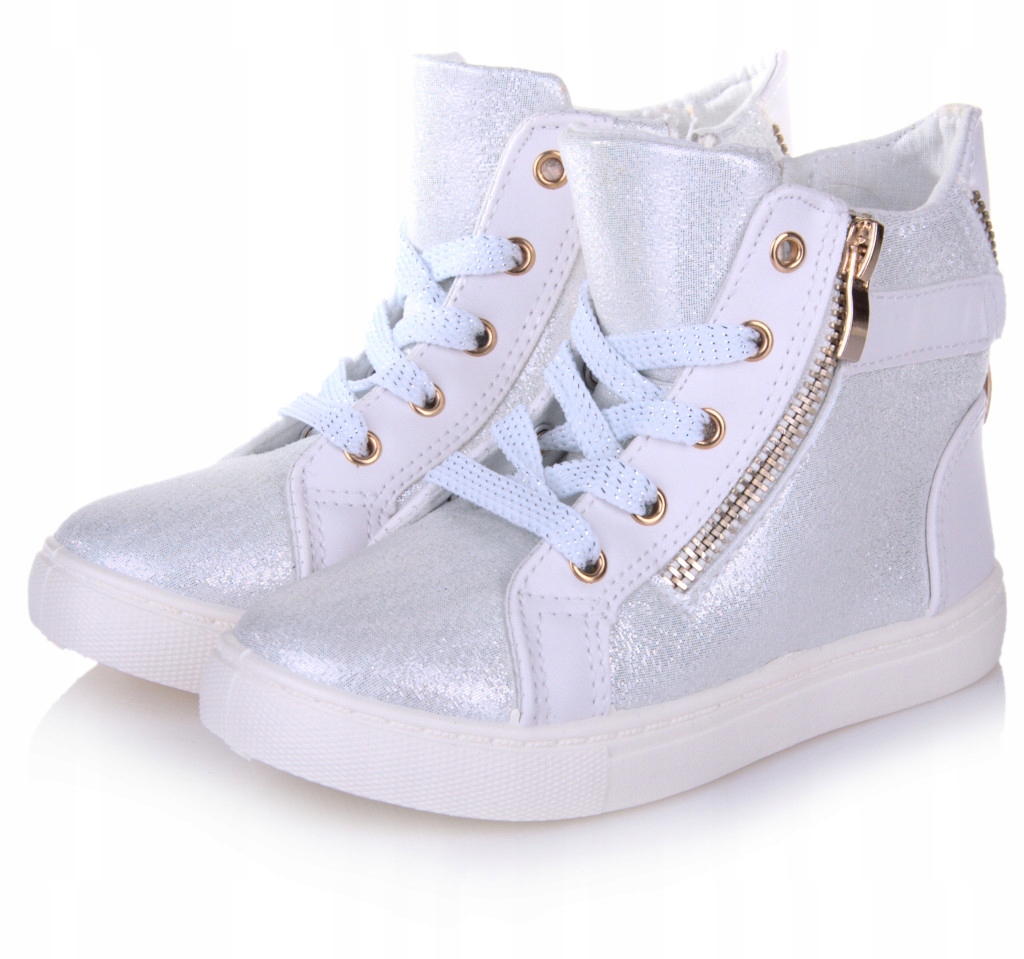 PERŁOWE BOTKI dziecięce ZAMEK Brokat _33 - 20,8cm