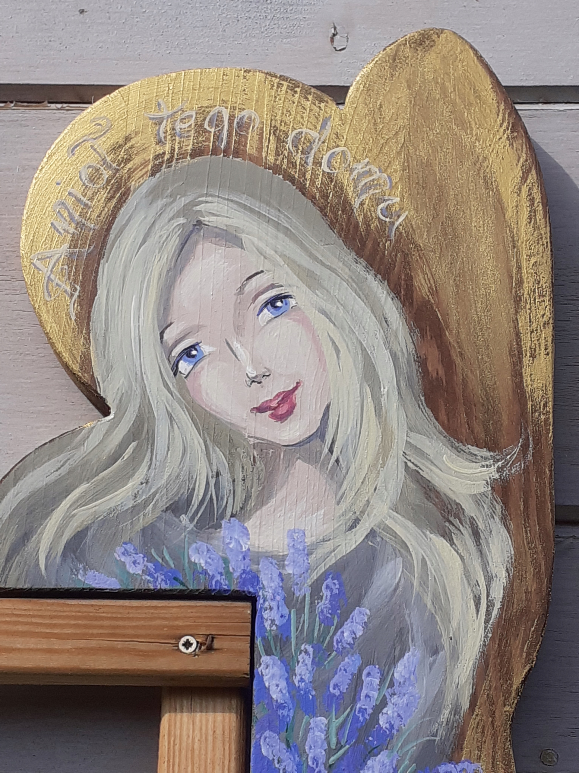 Obraz Dřevěný Velký Anděl Hand Made Malovaný