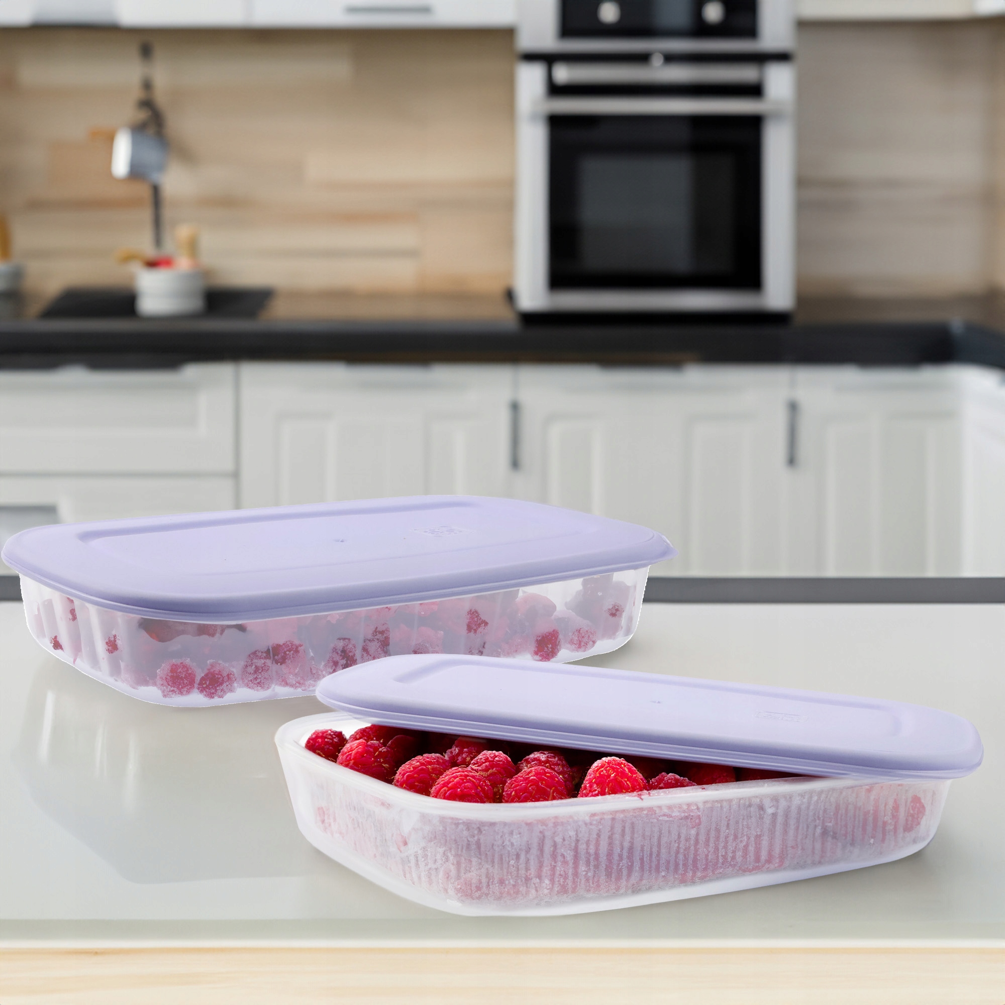 PLASTIKOWY POJEMNIK Z POKRYWKĄ DO PRZECHOWYWANIA ZAMRAŻANIA ŻYWNOŚCI 1,5L