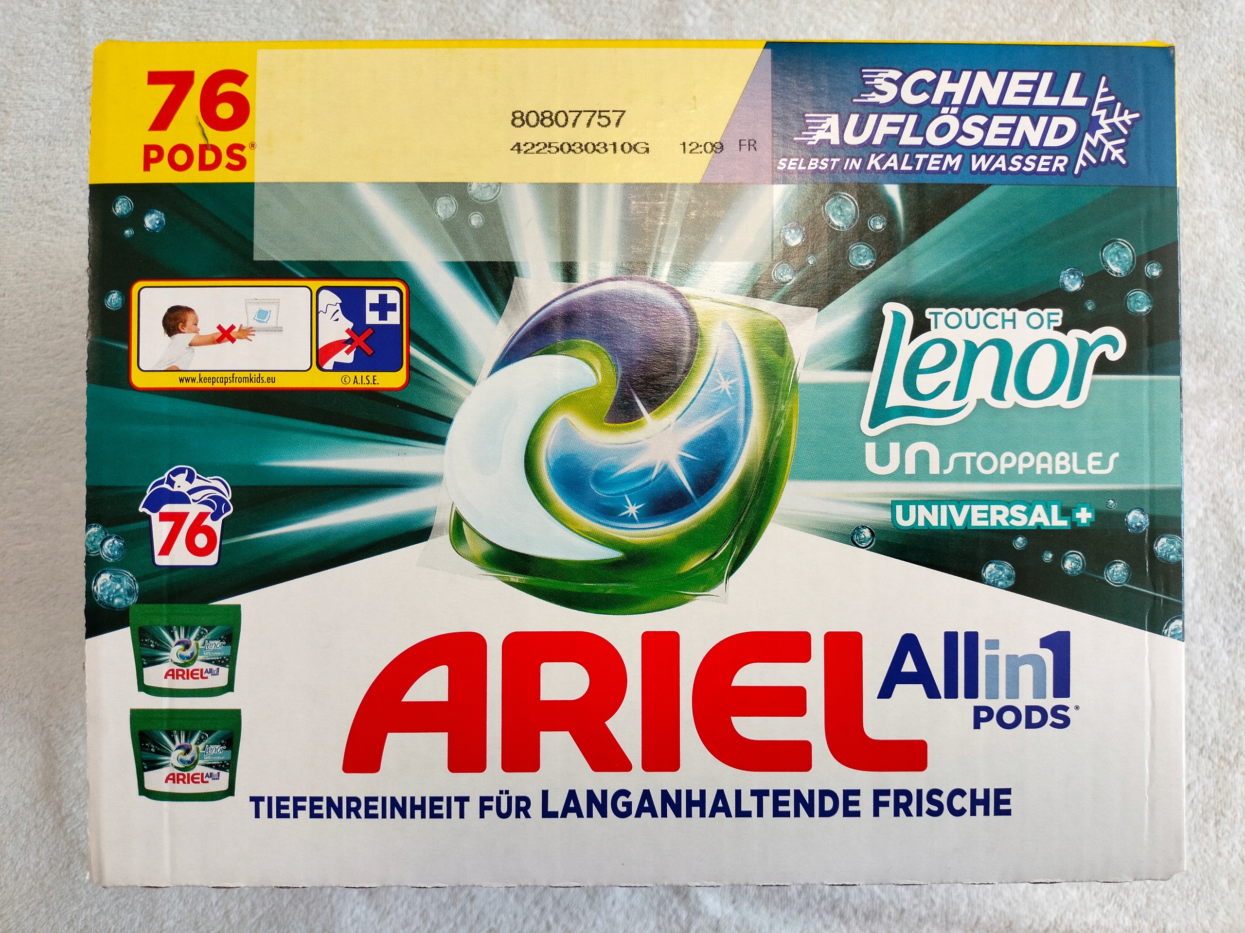 Ariel Touch Of Lenor 76 sztuk kapsułki do prania uniwersalne z Niemiec